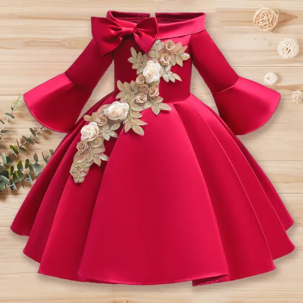 【2Y-11Y】Sweet Flower And Bow Princess Dress - Popopiearab.com 