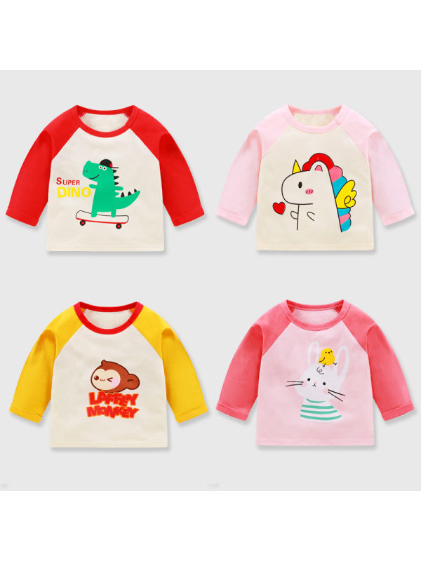 【12M-7Y】Kids Cartoon Print Long-sleeved T-shirt