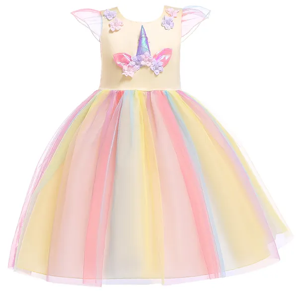 【2Y-11Y】Girl's Unicorn Princess Dress - Popopiearab.com 