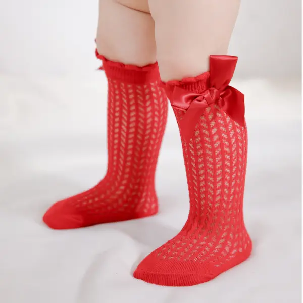 Girls Loose-knot Mesh Socks - Popopiearab.com 