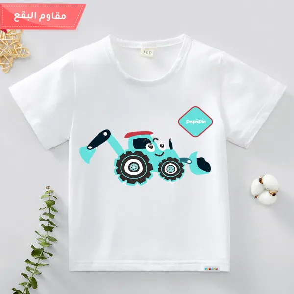 【12M-9Y】Boys Car Print Antifouling Cotton Short Sleeved T-shirt - Popopiearab.com 