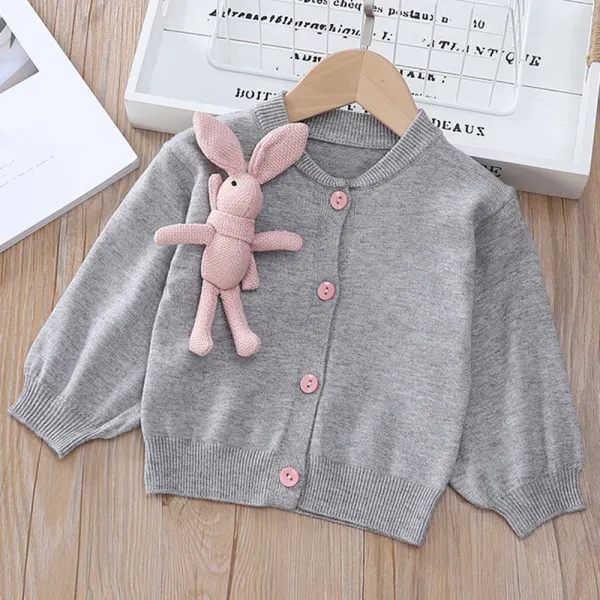 【12M-4Y】Girl Bunny Sweater Cardigan - Popopiearab.com 
