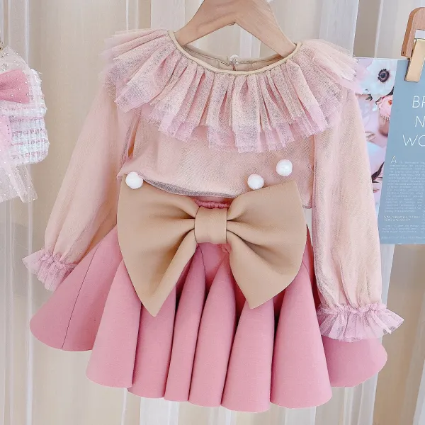 【18M-7Y】Girl Pink Sweatshirt And Skirt Set - Popopiearab.com 
