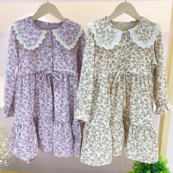 【3Y-11Y】Girls Floral Long Sleeve Dress - Popopiearab.com 