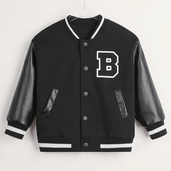 【18M-7Y】Boys Letter Pattern Baseball Jacket - Popopiearab.com 