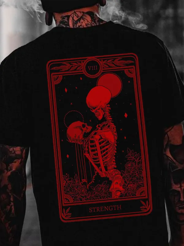 Fashion Skull Printed Mens T-shirt - Oasisjoy.com 