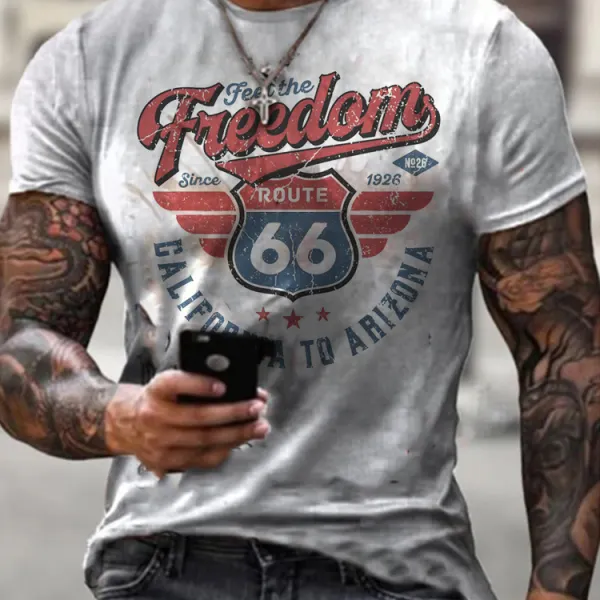 Freedom Route 66 Print T-shirt - Sanhive.com 