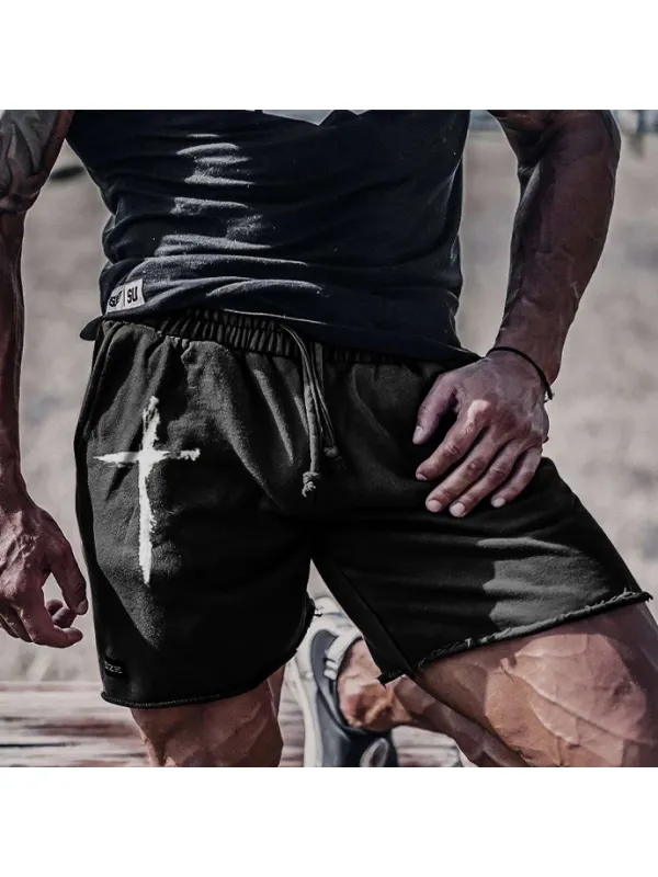 Easter Christian Cross Printing Shorts Pants - Plazabery.chimpone.com 