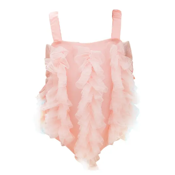 【12M-5Y】Girls Sweet Cute Mesh One-piece Swimsuit - Popopiestyle.com 