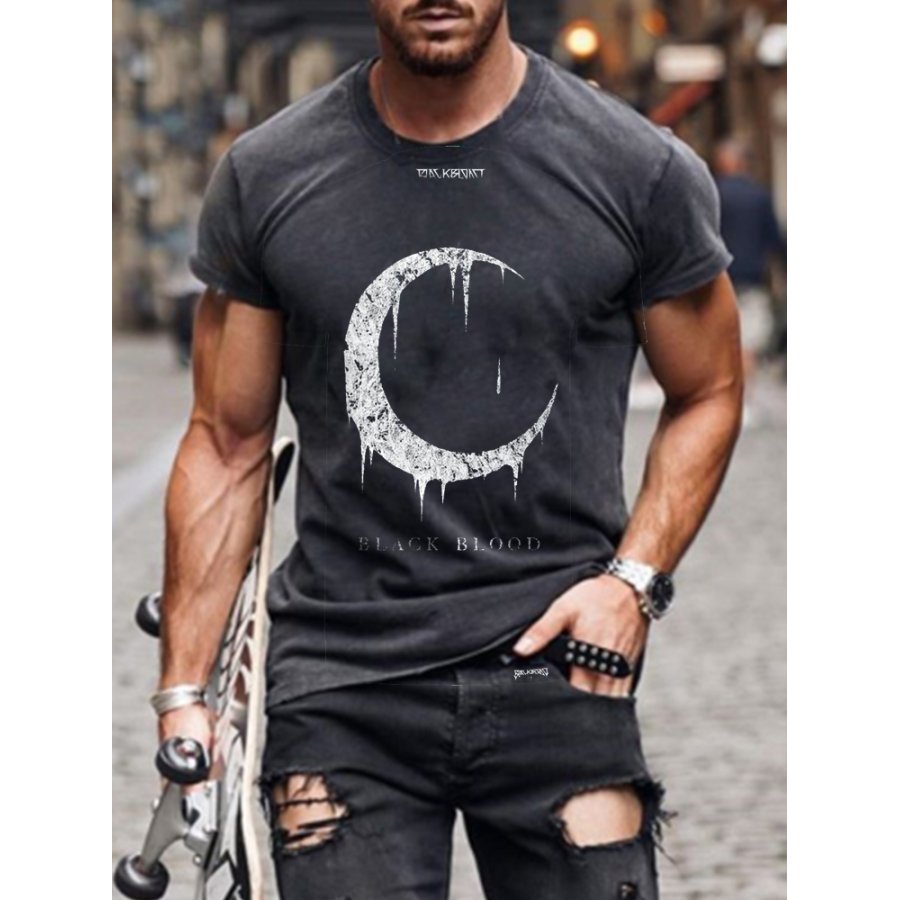 

Mens Casual Belief BLACK Blood Printed T-Shirt