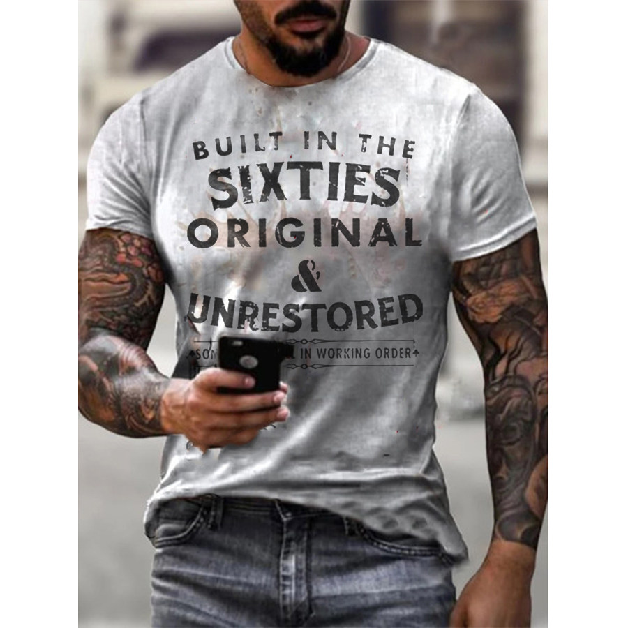 

Mens Built In The Sixties Unrestored Motorcy Printed T-shirt