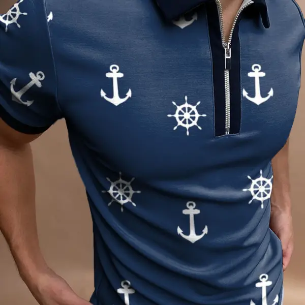 Captain Ocean Short Sleeve Polo Shirt - Sanhive.com 