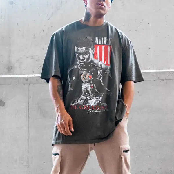 Boxing Ali Vintage Vintage Print T-shirt - Mosaicnew.com 