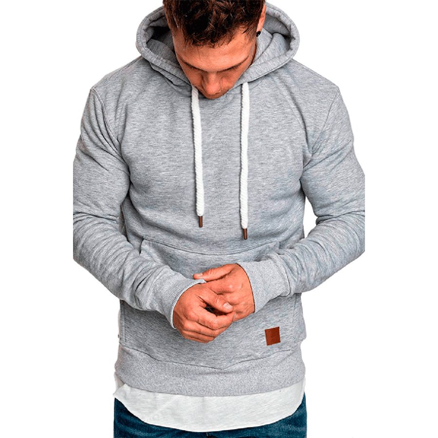 

Fashion Mens Casual Solid Color Sport Hoodies