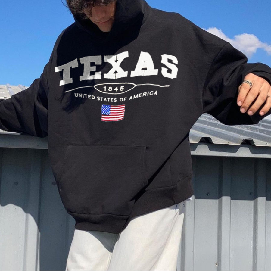 

Retro Men's Texas Casual Print Hoodie