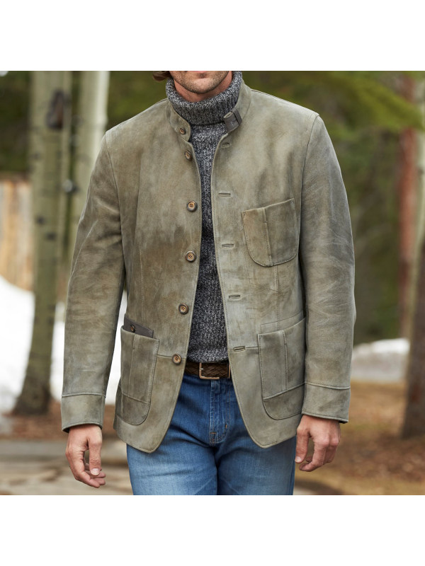 Vintage Suede Pocket Jacket