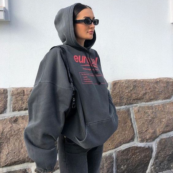 Modern Casual Printed Color Long Sleeve Hoodie