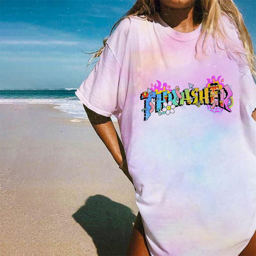 

Vintage Printed Short-sleeved T-shirts
