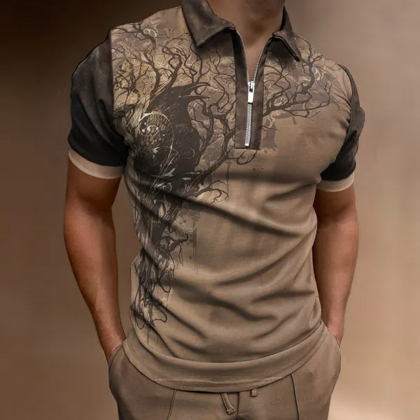 Men's Outdoor Vintage Contrasting Colors Sport PoLo Neck T-Shirt - Sanhive.com 