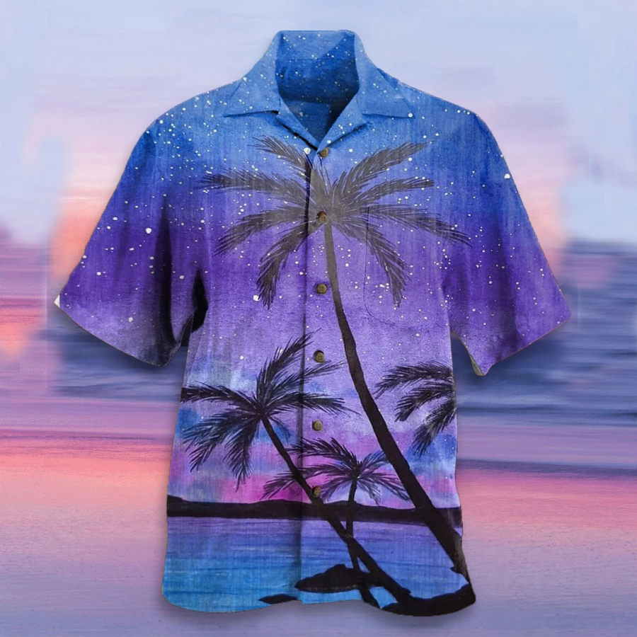 

Camisa De Praia Masculina Manga Curta Coco