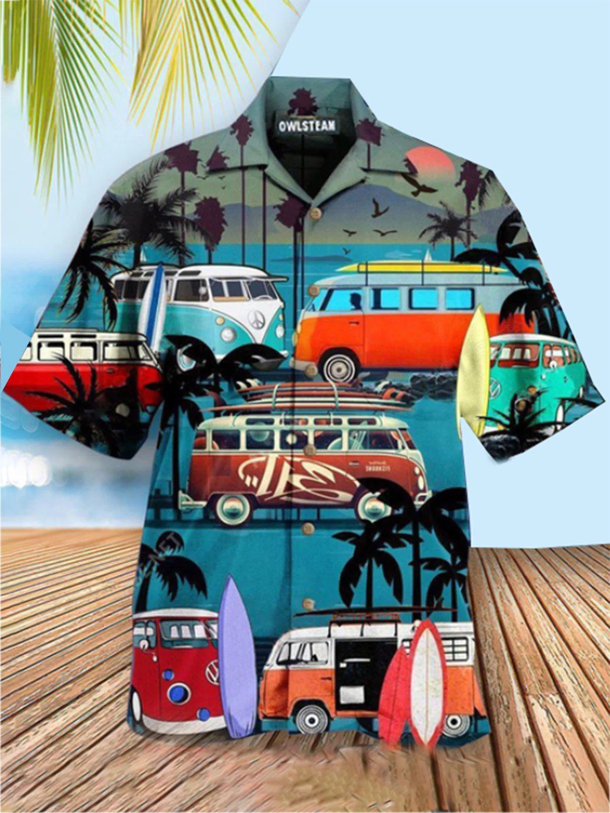 Men's Coconut Travel Short Sleeve Chic Beach Shirt