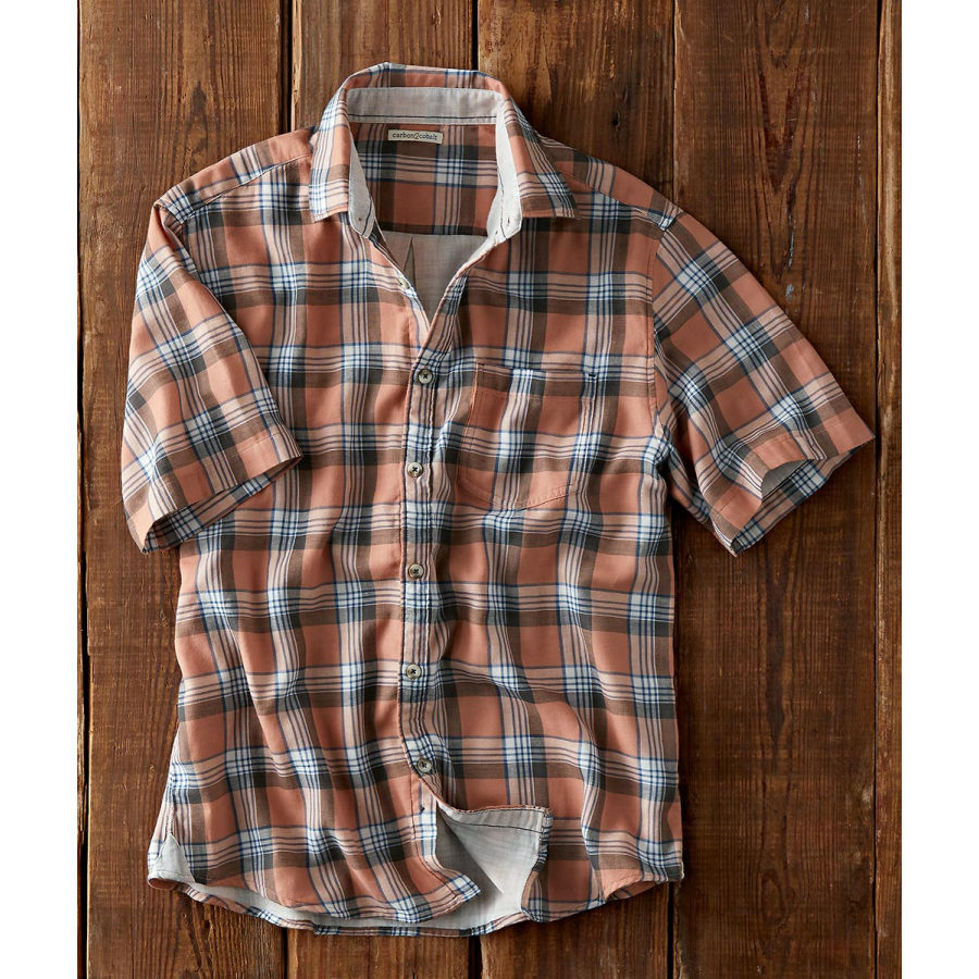 

Kurzärmliges Outdoor-Hemd Mit Vintage Check-Muster Für Herren