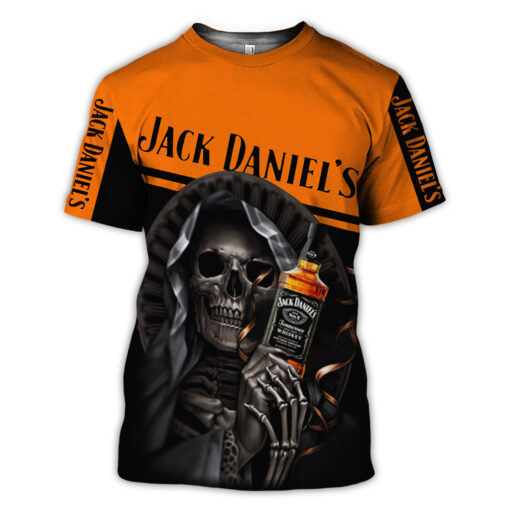 Mens Skull Jack Daniels Chic Casual T-shirt