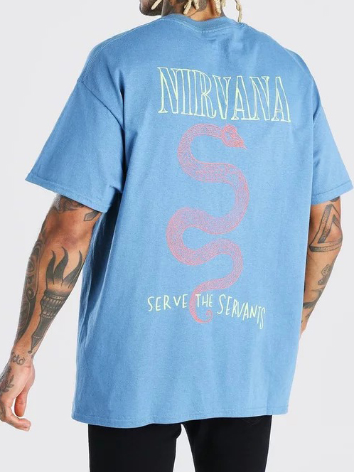 Mens Vintage Round Neck Printed Short sleeved T shirts