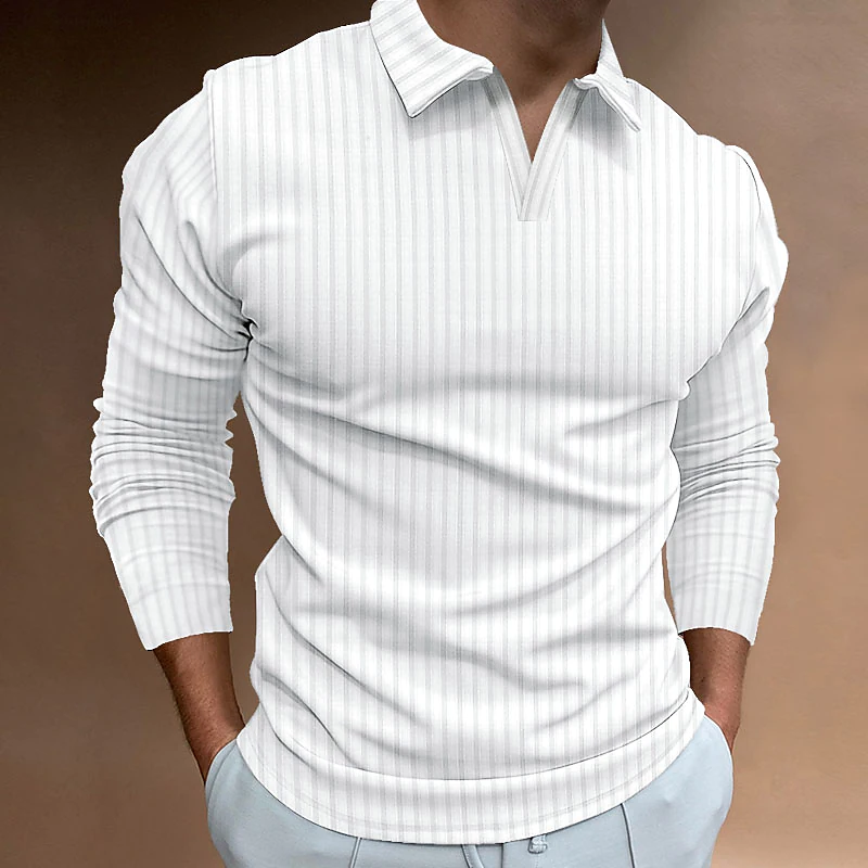 Mens Basic Solid Color Zip Polo Shirts
