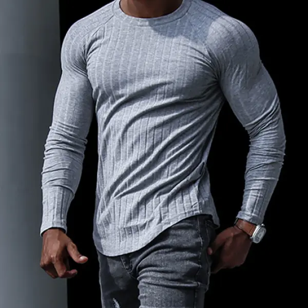 Men's Casual Tight Long Sleeve T-Shirt - Kalesafe.com 