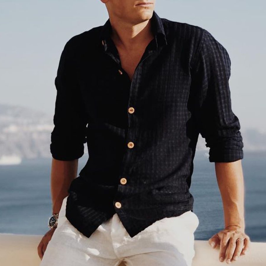 

Seaside Linen Sandwashed Pleated Shirt