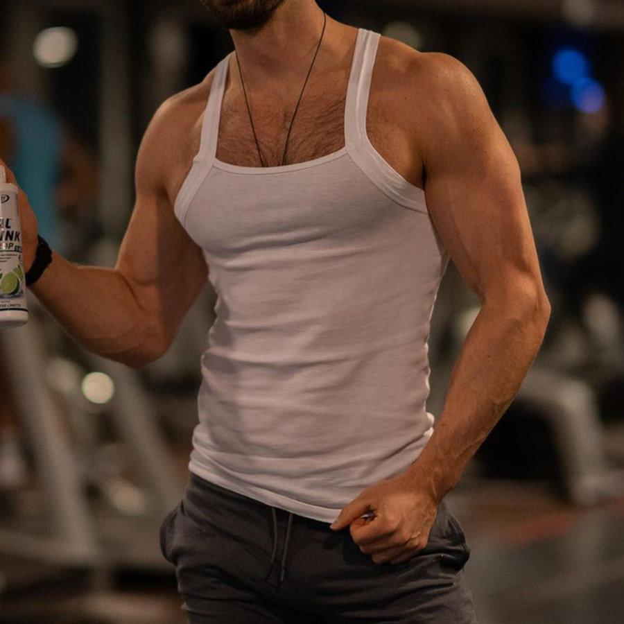 

Men's Casual Solid Color Vest Breathable Sports Fitness Vest