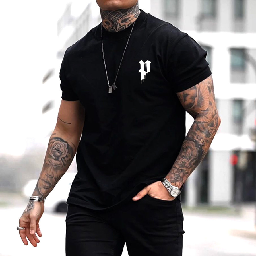 

Men's Casual Printed Round Neck T-shirt