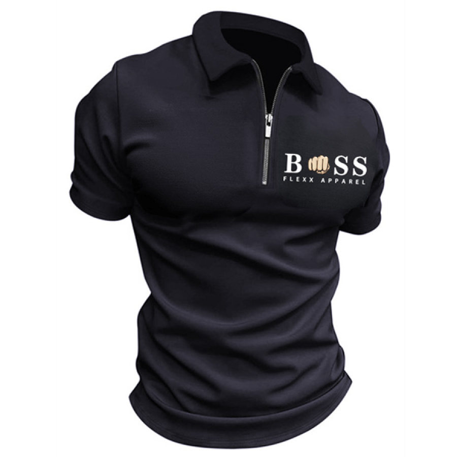 

Мужская рубашка поло Boss однотонная футболка с короткими рукавами и лацканами повседневная посадка топы