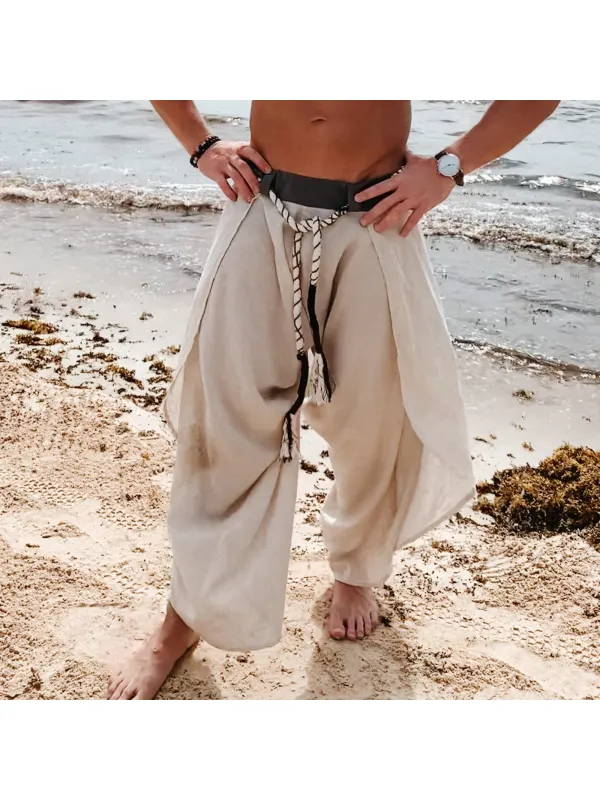 Men's Comfort Linen Elastic Waist Casual Pants - Valiantlive.com 