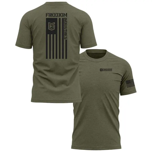 Men's Freedom American Flag Print T-Shirt Graphic Print Breathable Comfort T-Shirt - Cotosen.com