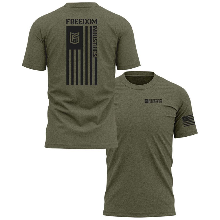 

Camiseta Masculina Freedom Com Estampa De Bandeira Americana E Estampa Gráfica Respirável Confortável