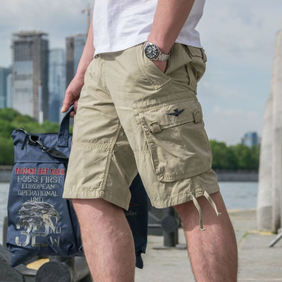 

Men's Cargo Shorts Vintage Training Functional Pocket Outdoor Khaki