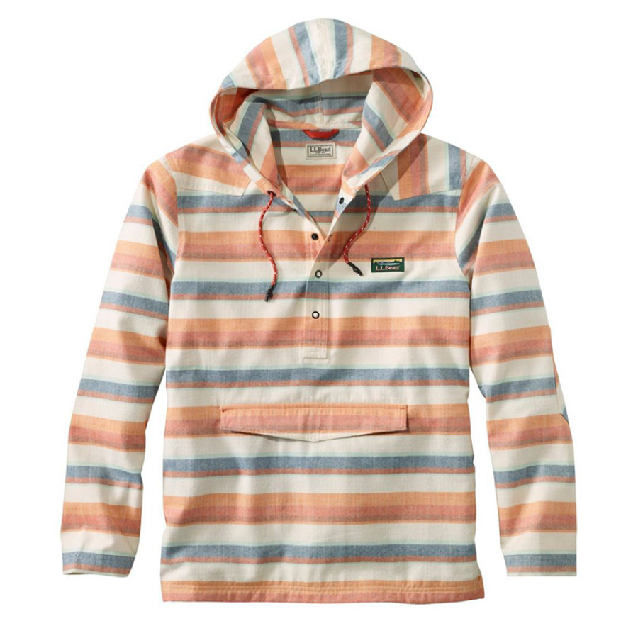 

Men's Barbie Colorblock Stripe Anorak Performance LLBean Outdoor Sports Anorak Hoodie