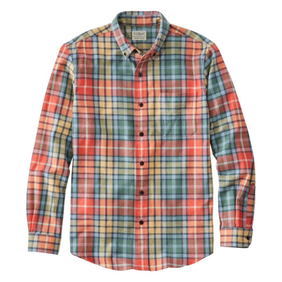 

Men's Vintage Barbie Colorblock Scotch Plaid Shirt Traditional Fit LLBean Men's Outdoor Shirts