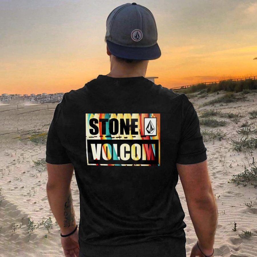 

Camiseta De Hombre Camiseta Vintage Volcom Gráfico Manga Corta Tallas Grandes Al Aire Libre Casual Verano Tops Diarios Negro