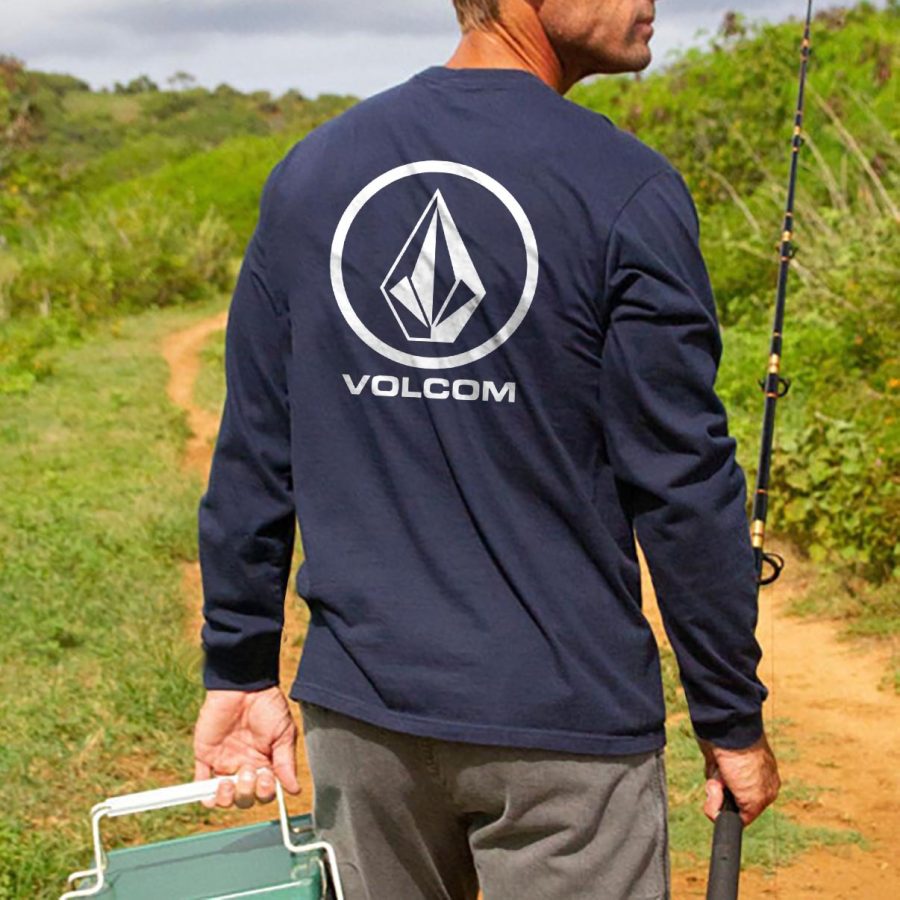 

Homme Tee Shirt Manches Longues Rétro Vintage Surf Simple De Plein Air Quotidien Hauts Bleu Marine