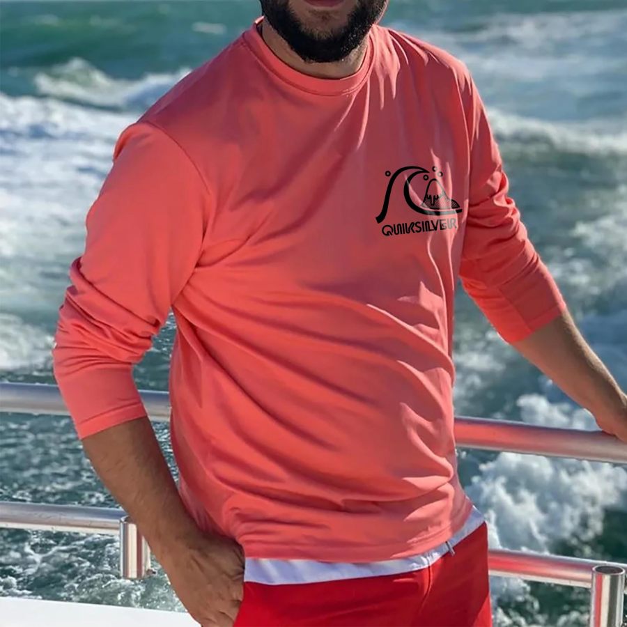 

Homme T-Shirt Manches Longues Rétro Vintage Surf Décontracté De Plein Air Quotidien Hauts Corail