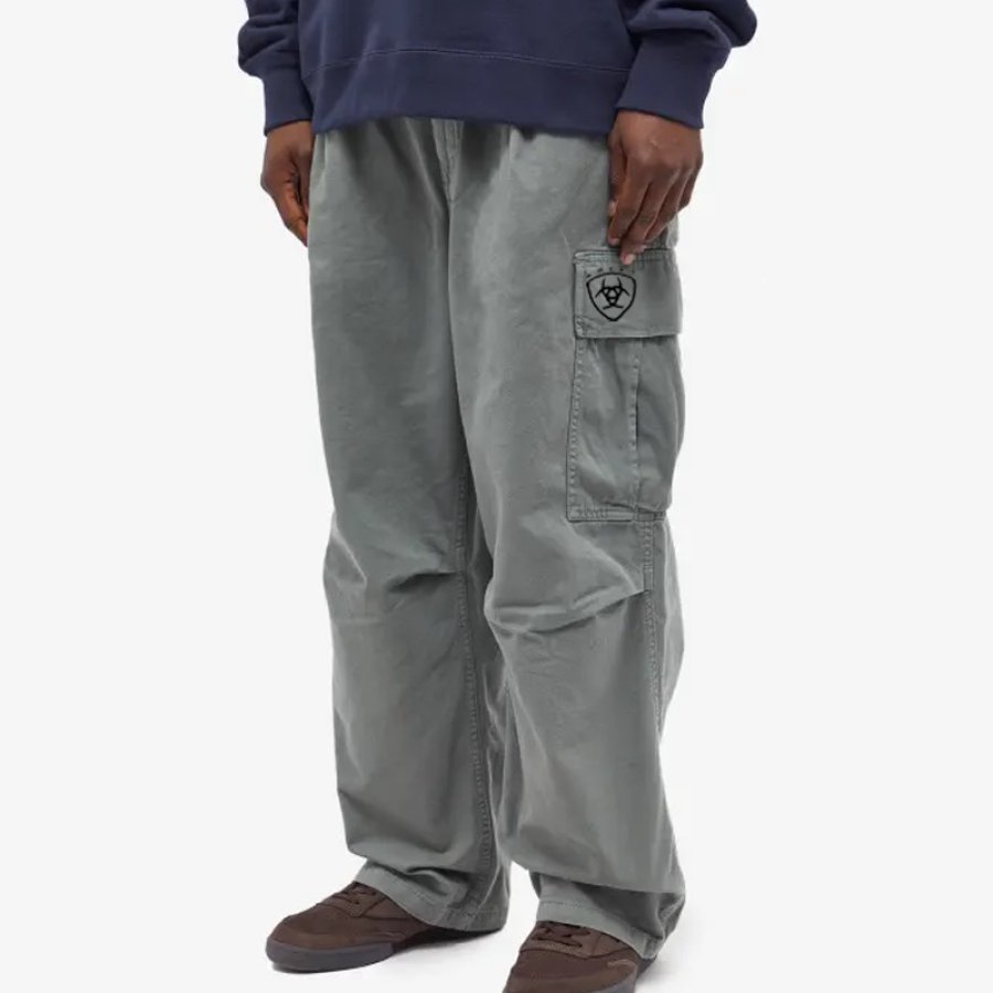 

Men's Multi Pocket Cargo Pants Comfortable Outdoor Wide Legs Trousers Work Pants