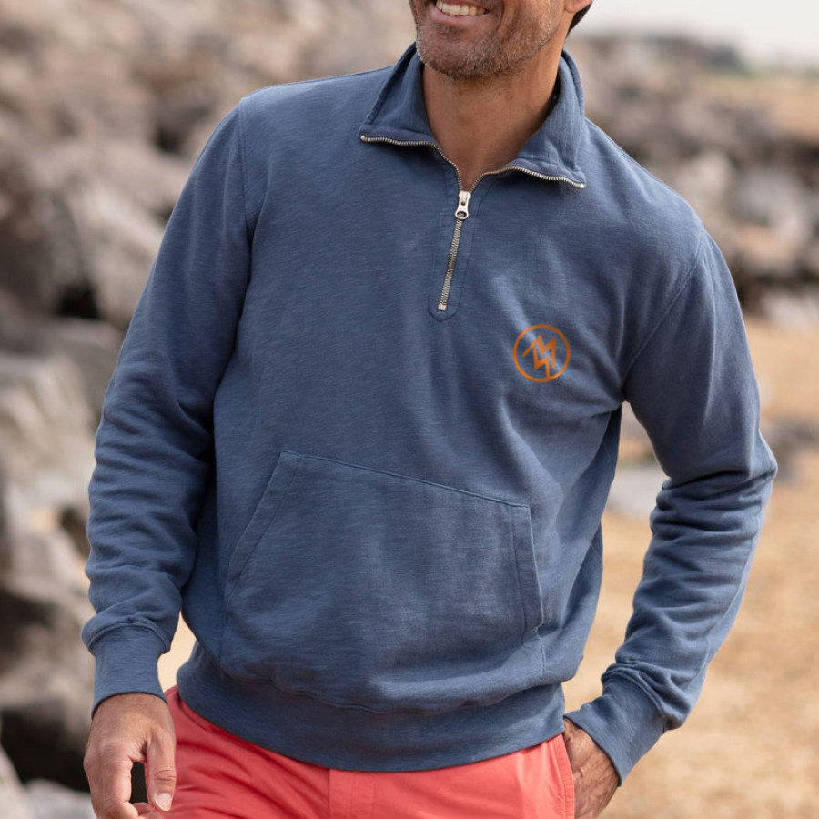 

Men's Printed Polo Neck Sweater