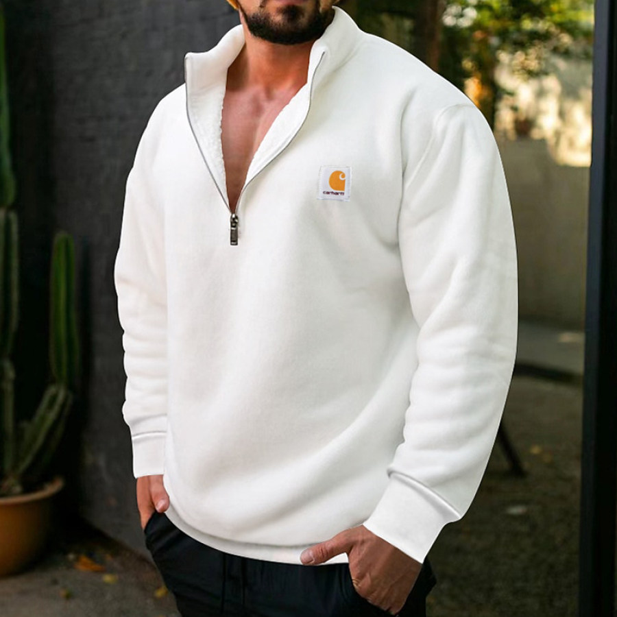 

Felpa Da Uomo Felpa In Pile Con Zip Streetwear Casual Oversize