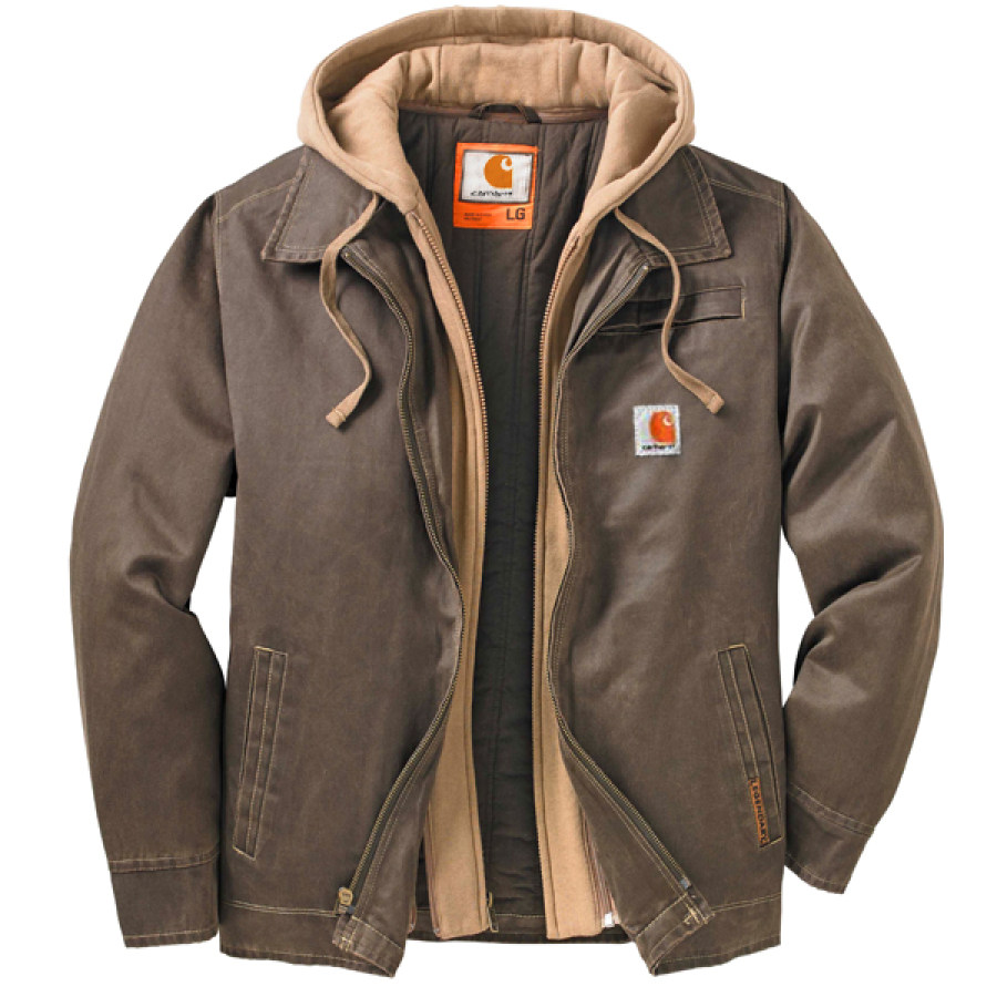 

Cappotto Tattico Con Cappuccio Foderato In Cotone Da Uomo Retrò Da Lavoro All'aperto