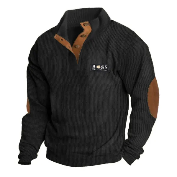 Men's Outdoor Boss Casual Stand Collar Long Sleeve Sweatshirt - Cotosen.com