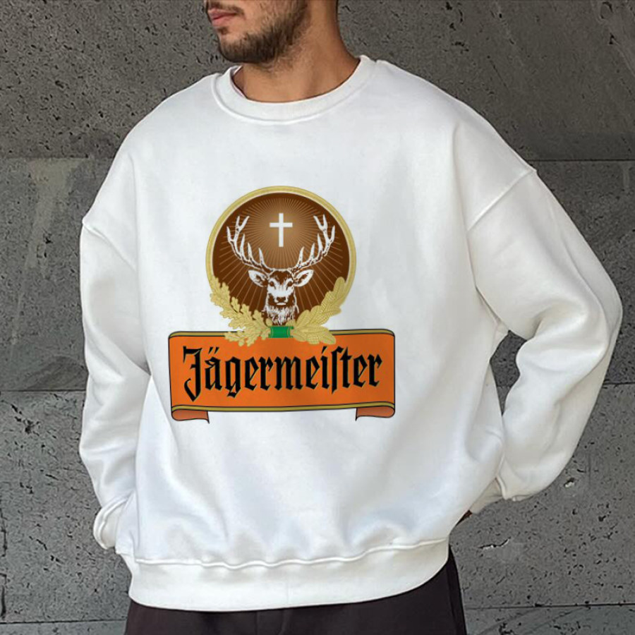 

Sudadera Informal Con Cuello Redondo Y Estampado De Cerveza Jagermeister Vintage