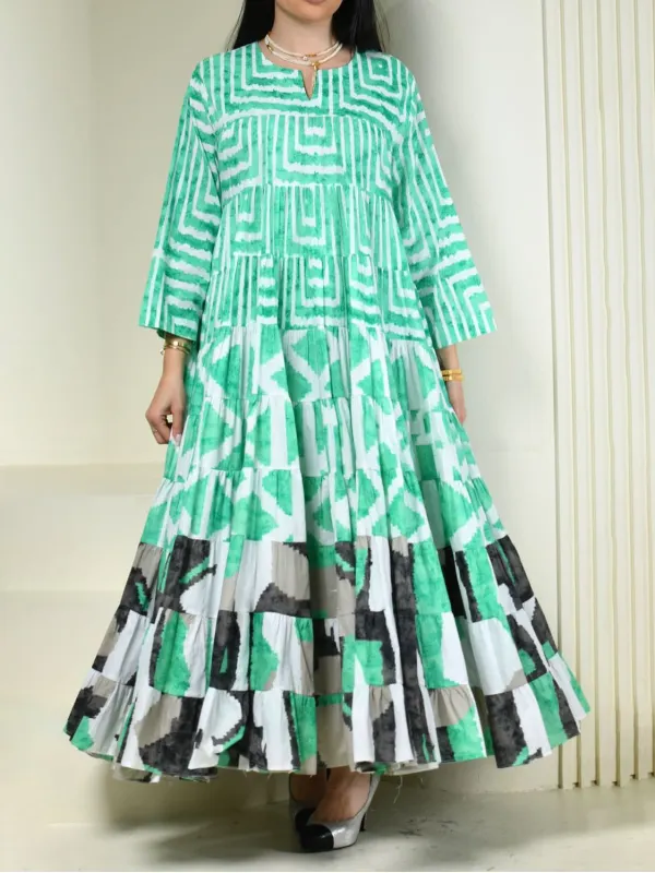 Stylish Contrast Floral Print Robe Dress - Onevise.com 
